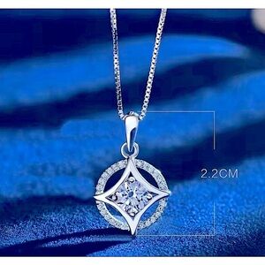 NEW Women’s Princess Cut Simulated Diamond‎ Star 14k Gold Plated S925 Necklace